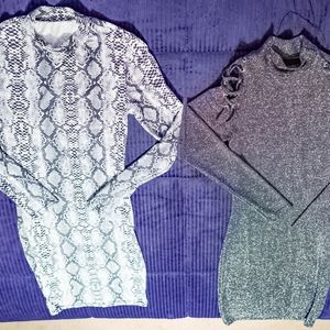 Two Fashion Nova body con mini dresses never worn!